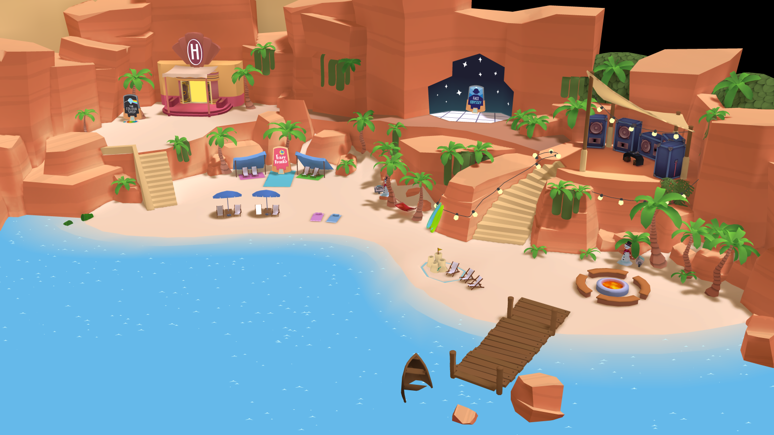 Overview of the Beach in Hotel Hideaway