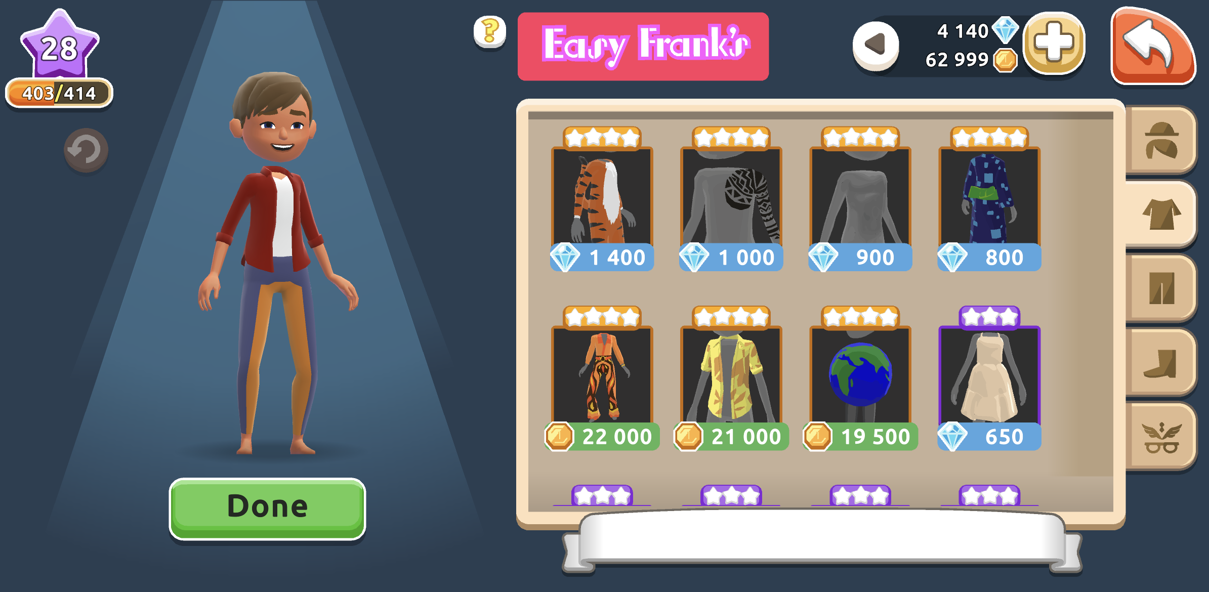 Overview of Easy Frank's shop